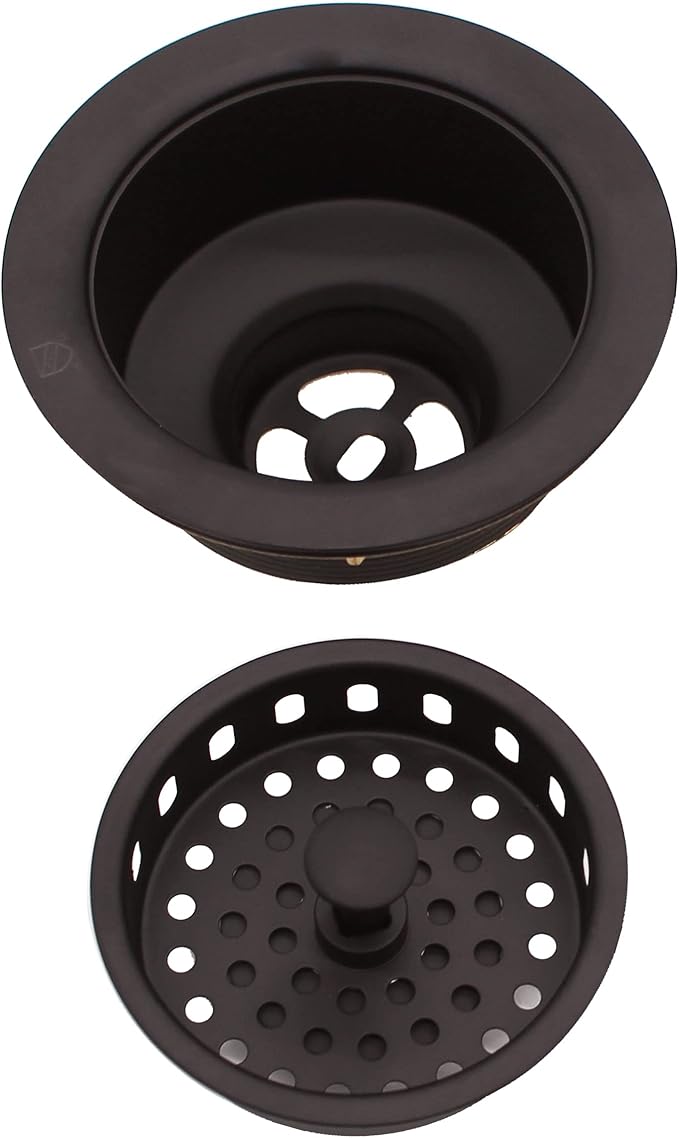 Westbrass A214-12A 3-1/2" Post Style Large Kitchen Sink Basket Strainer, Antique Bronze