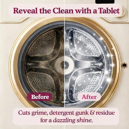 Washing Machine Cleaning Tablets – Odor & Pet Hair Remover and Descaler Tabs – Non-Toxic, Eco-Friendly, Biodegradable Washer Cleaner Tablets for HE, Front Load & Top Load Machines (6-Month Supply)
