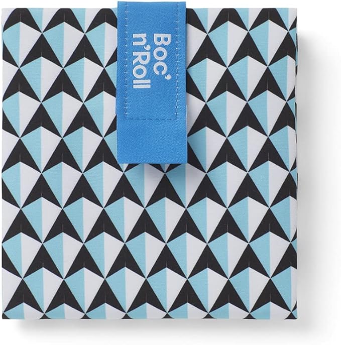 ROLL'EAT ® Boc'n'Roll Tiles | Reusable Sandwich Bag | Sandwich Container | Eco Friendly Food Bag | Reusable and Washable Sandwich Wrap | Blue Color