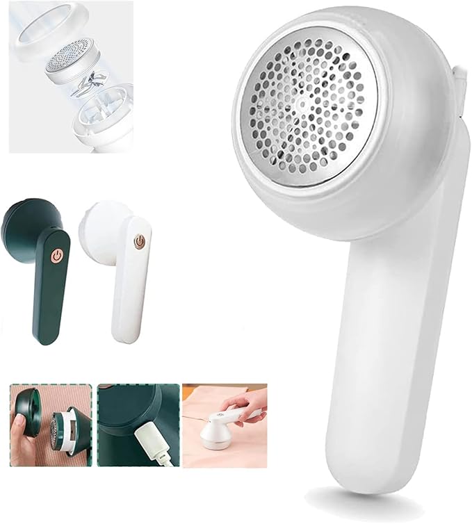 Electric Lint Remover Rechargeable - 2023 New Portable Instantly Lint Remover, Magic Fabric Shaver Fuzz Remover, Electric Lint Remover for Clothes, Effective Lint Shaver for Home Daily Use (White)