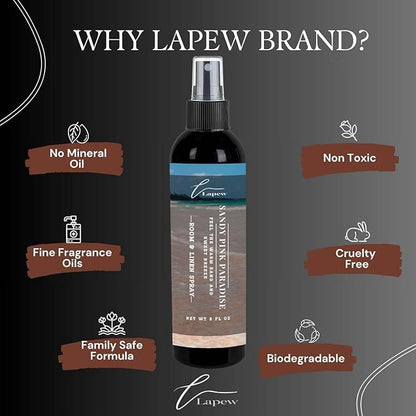 Lapew Room & Linen Spray | Fragrance Mist for Home, Car & Office | Fabric & Air Freshener | Neutralizing Mist | Made in USA | Sandy Pink Paradise