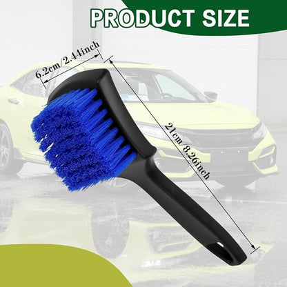 Carpet Cleaning Brush, Car Cleaning Brush, Tire Brush Wheel Cleaner, Universal Soft Bristle Car Wash Brush Short Handle Tire Cleaner Car Accessories for Car Interior Exterior and Home