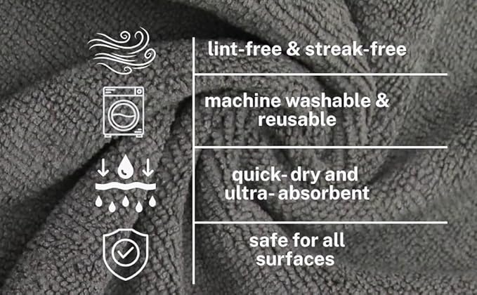 Super Eco Clean Microfiber Towel Roll 50 Tear-Away Reusable Sheets | Microfiber Cloths on a Roll for Kitchen, Car Detailing & House Cleaning | Eco-Friendly Paper Towel Alternative
