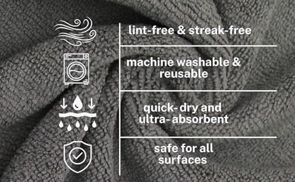 Super Eco Clean Microfiber Towel Roll 50 Tear-Away Reusable Sheets | Microfiber Cloths on a Roll for Kitchen, Car Detailing & House Cleaning | Eco-Friendly Paper Towel Alternative