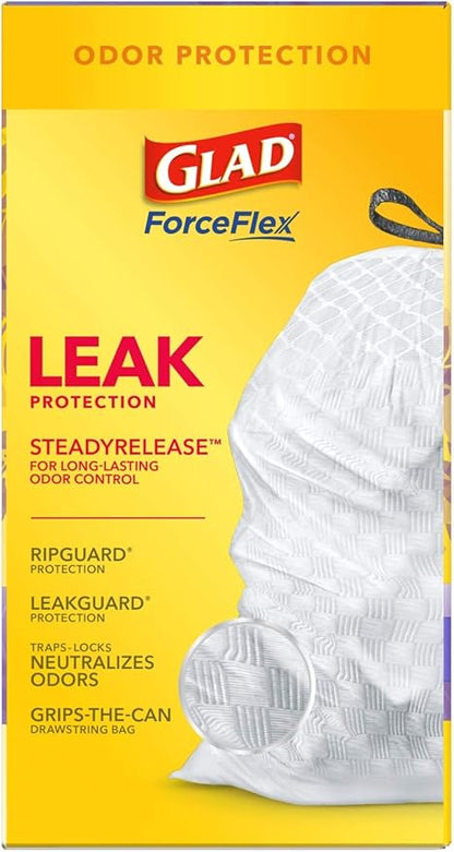 Glad ForceFlex Tall Kitchen Trash Bags, 13 Gallon, Gain Lavender, 80 Count (Package May Vary)