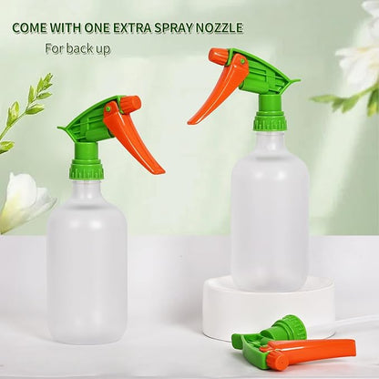 Cleaning Spray Bottles for Plants Misters Inside, 2 Pack 16.9 oz Squirt, Water Spray Bottle Mist Sprayer, No Leak Hair Mister Empty with Adjustable Nozzle (White Orange)