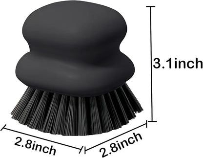 Dish Brush with Handle, Kitchen Scrub Brushes for Cleaning, Dish Scrubber with Nylon bristles for Sink, Pots, Pans(4Pack Black Nylon bristles)