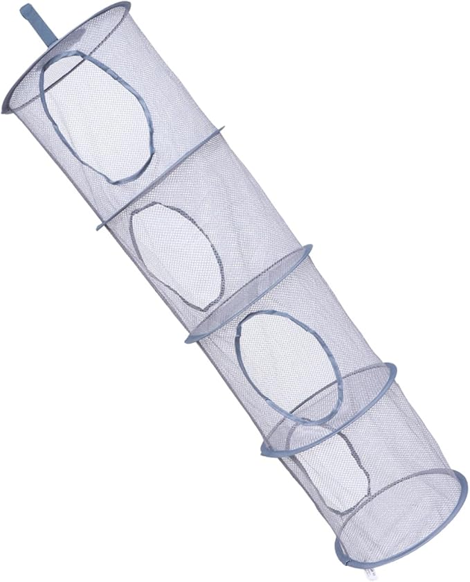 1pc Foldable Mesh Laundry Drying Basket Versatile Hanging Storage Organizer for Clothes Toys and Sundries for Bathroom Bedroom and Living Room Use
