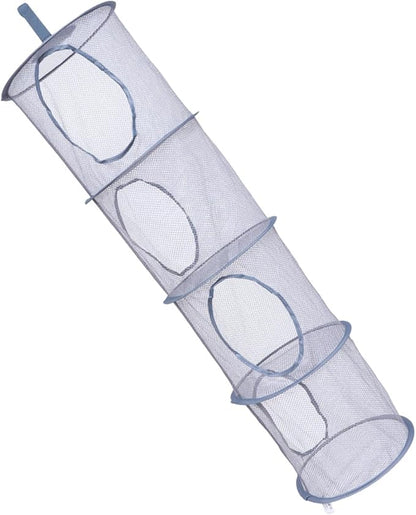 1pc Foldable Mesh Laundry Drying Basket Versatile Hanging Storage Organizer for Clothes Toys and Sundries for Bathroom Bedroom and Living Room Use