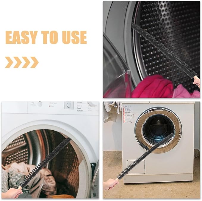 VOSAREA 2pcs Flexible Washing Machine Cleaning Brush Long Handle Dryer Vent Pipe Cleaner for Drain Pipes and Condenser Coils Multipurpose Home Appliance Cleaning Tool