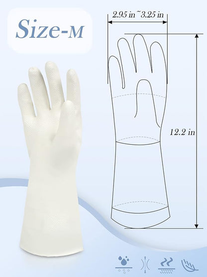 Cleanbear Reusable Dish Washing Rubber Glove Set of 3, Household Cleaning Gloves for Washing