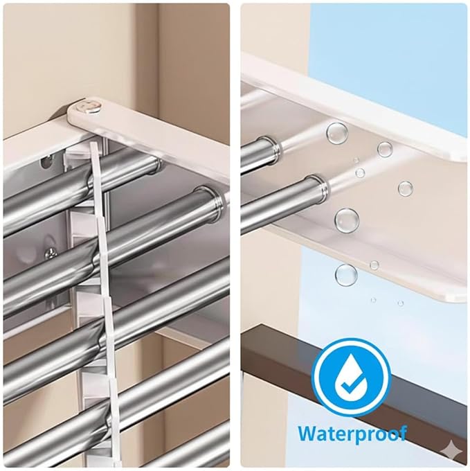 Wall Mounted Drying Rack, 31.5 Inch Foldable Clothes Drying Rack Heavy Duty 60 lbs, Space Saving Laundry Rack Rust Resistant, for RV Apartment Bathroom Laundry Room