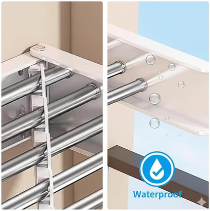 Wall Mounted Drying Rack, 31.5 Inch Foldable Clothes Drying Rack Heavy Duty 60 lbs, Space Saving Laundry Rack Rust Resistant, for RV Apartment Bathroom Laundry Room