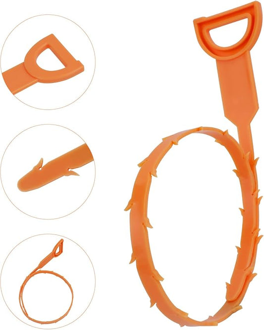 Amazon Basics Drain Clog Remover Tool, 6 Pack with 5 Plastic and 1 Stainless Steel Drain Snakes, Hair Unclogger for Toilet, Kitchen Sink, Bathroom Tub, Shower, Sewer