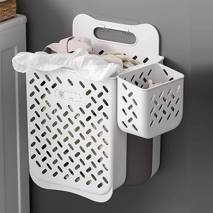 Collapsible Laundry Basket- Large Laundry Basket Hamper with 2 Handles- Space Saving Foldable Storage Container/Organizer (Large)