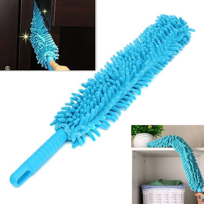 Double-Sided Microfiber Car Wheel Brush - 21" Flexible Chenille Duster for Alloy Rims, Scratch-Free Brake Dust Cleaner with Long Handle