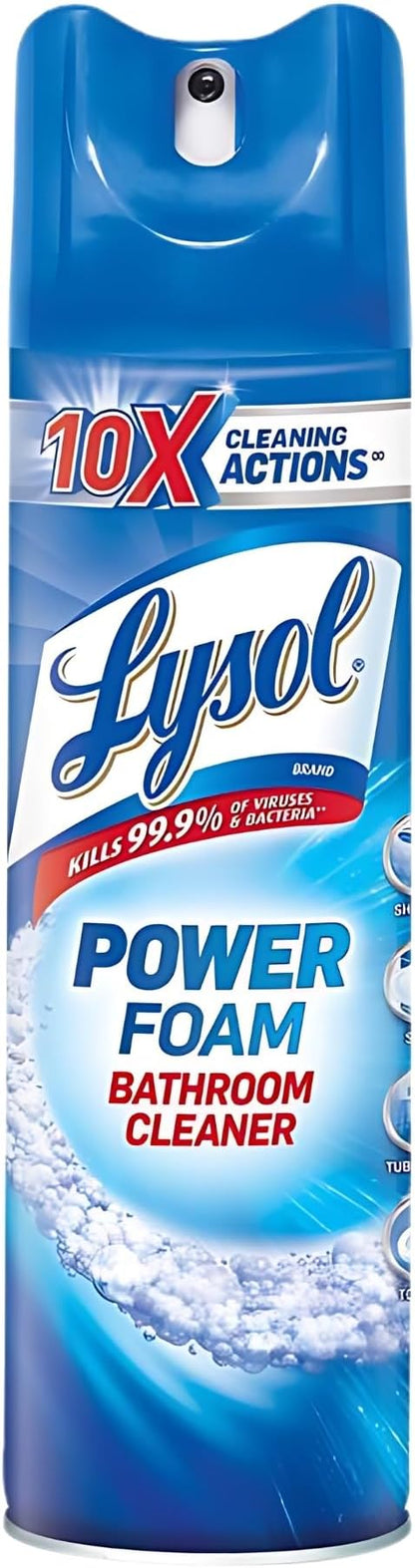 GROVE Power Foam Bathroom Cleaner Spray 24 oz Bundle with Microfiber Cloth - Powerful Foaming Bathroom Cleaner for Soap Scum and Limescale Removal - Leaves Surfaces Sparkling Clean - (4 Items)