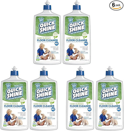 Quick Shine Plant Based Pet Floor Cleaner 27 oz, 2Pk | Ready to Use, Removes Dirt, Streak Free, No Rinse | Hardwood, Laminate, Luxury Vinyl Plank LVT, & Tile | Safer for Kids, Pets & Our Environment