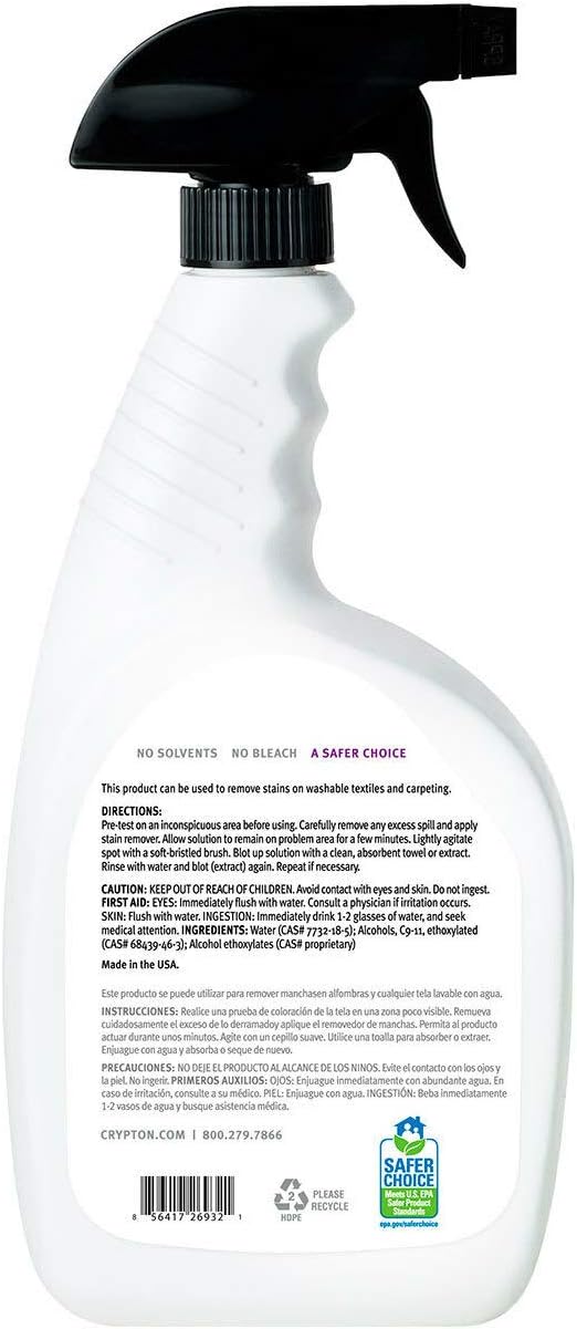 Crypton Purple Upholstery Stain Remover – Engineered to Remove the Toughest Stains Including Grease, Ink, Crayon and More (32 fl. oz.)