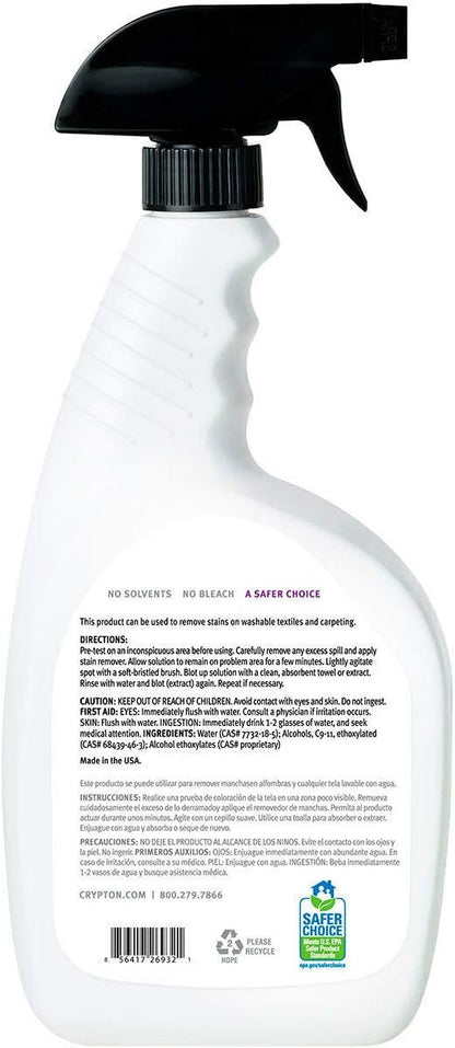 Crypton Purple Upholstery Stain Remover – Engineered to Remove the Toughest Stains Including Grease, Ink, Crayon and More (32 fl. oz.)