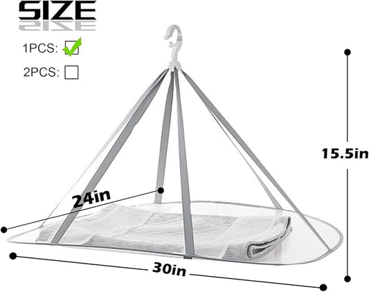 1 Tier Folding Mesh Clothes Drying Rack with Internal Fixation Stackable Sweater Drying Rack Portable Hanging Laundry Rack for Sweater,T-Shirt,Delicates,Swimsuit (1 Pack)