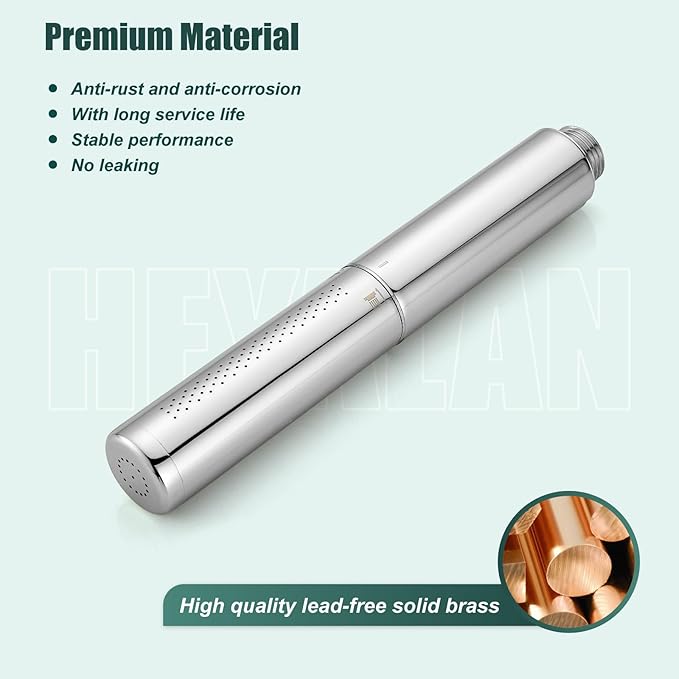 Heyalan Hand Held Shower Wand, High Pressure Handheld Head with Strong Flow, Luxury Spray for Bathroom,Dual Function,Polished Chrome