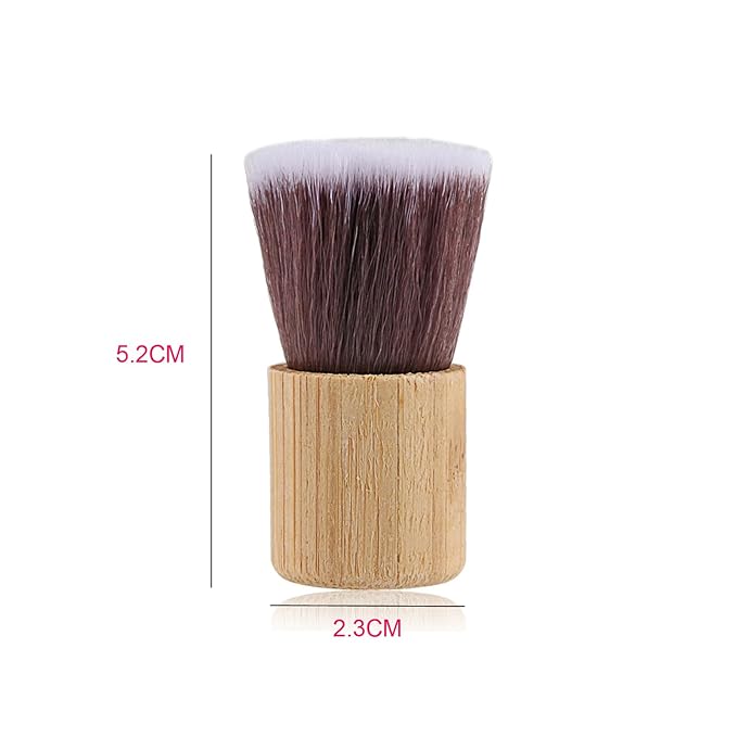 3Pcs Portable Short Handle Nail Arts Dust Brush Nail Dust Cleaning Brush Manicure Brush Nail Art Tools Nail Art Brush with Bamboo Handle for Cleaning Fingernails