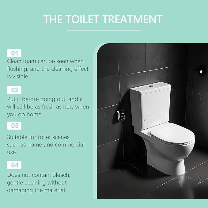 Gel Toilet Bowl Cleaner, Foaming Toilet Cleaner, No Scrub Toilet Bowl Freshener, Bathroom Cleaning Products, Prevent Stains and Limescale, Long-Lasting Fresh Scent, Deep Cleans Pipes (2PCS)