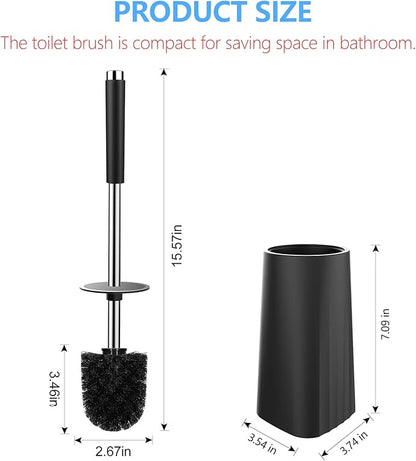 SetSail Toilet Brush, Compact Size Toilet Bowl Brush and Holder Toilet Brushes for Bathroom with Stainless Steel Handle Toilet Cleaner Brush with Durable Scrubbing Bristles, 2 Packs