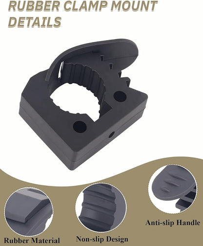 Axe Holder, Quick Release Rubber Clamp Mount Kit 1-1/4'' to 1-3/5'' Fist Mount Clamps Mounting Kit Diameter Tool Handles for Trucks UTV ATV Offroad 4X4 Parts Roof Rack Shovel Mounting Kit-4 Pack Black