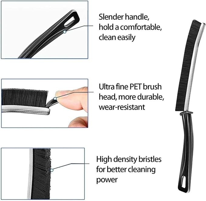Crevice Cleaning Brush,Grout Cleaner Scrub Brush Tool Deep Tile Joints,New Multifunctional Bathroom Gap Cleaning Brush Tool, Hard-Bristled Crevice Long Handle Brush, 3 Pcs+Hanger Gift