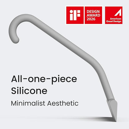 dancemoon JustHang Shower Squeegee for Glass Doors, All-in-One Award-Winning Silicone Squeegee with Built-in Hook for Bathroom, Window, Mirror, Tile Wall, Car, Streak-Free Cleaner Tool, 10-Inch Gray