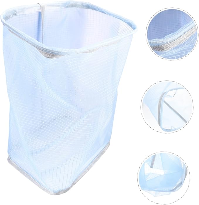 Outanaya Folding Wall-mounted Clothes Storage Basket Lightweight and Multi-functional Dirty Laundry Organizer for Bathroom and Home Design Blue