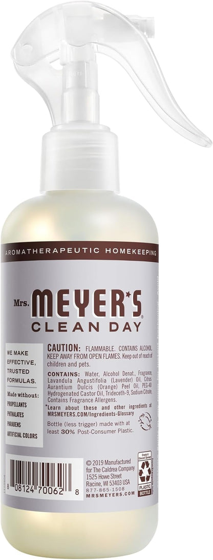 MRS. MEYER'S CLEAN DAY Room Spray, Lavender Scent, 8 Fl Oz Bottle - 3 Pack
