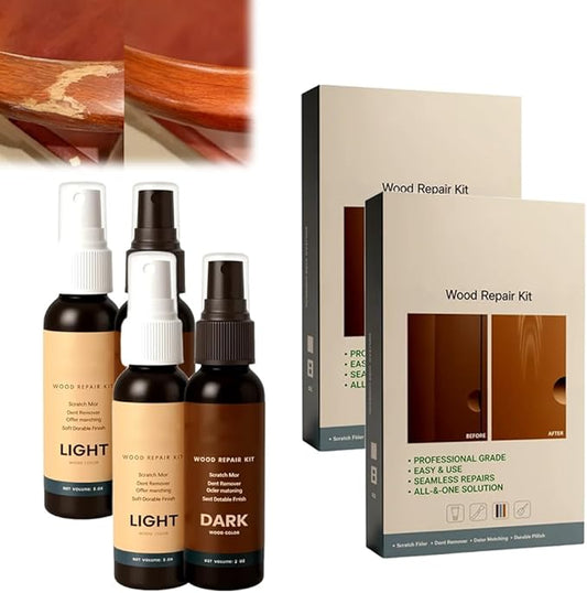 Wood Repair Kit, 2026 New Furniture Scratch Remover Spray, Hardwood Floor Restorer for Scuffs and Dents, Liquid Polish for Cabinets and Tables, Light and Dark Set (2pcs)