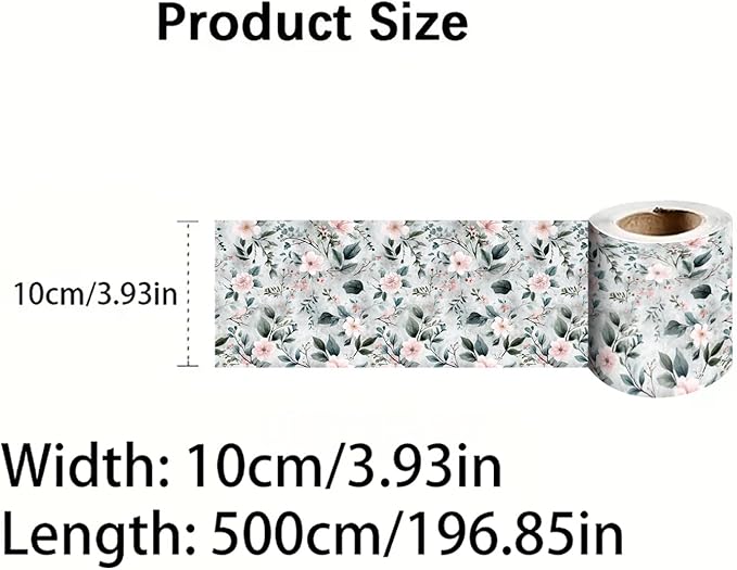 Green Leaf Wallpaper Border 196x4 Inch Peel and Stick Wall Border Removable Vinyl Wall Trim Nature Botanical Pattern for Kitchen Bathroom Bedroom Living Room Decor