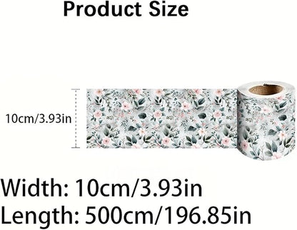 Green Leaf Wallpaper Border 196x4 Inch Peel and Stick Wall Border Removable Vinyl Wall Trim Nature Botanical Pattern for Kitchen Bathroom Bedroom Living Room Decor