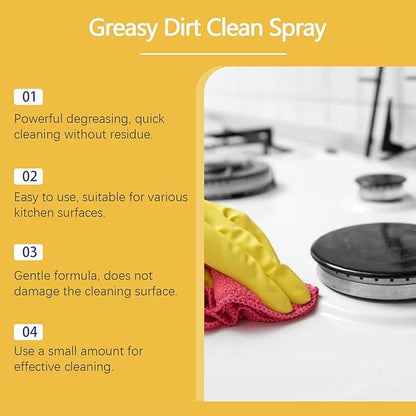 Spray Foam Cleaner – Powerful Kitchen Foam Cleaning Spray Degreaser | Stain Remover for Oven, Cabinet, Stove, Pots, Microwave, Glass, Doors, Hood, Sink, Appliances, Bathroom, Household Surfaces