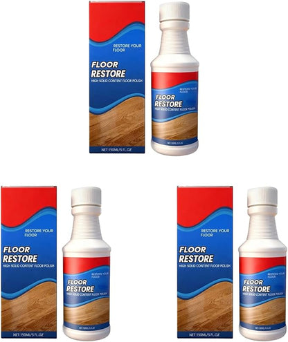SakerPlus Floor Restore Cleaner, High-Solid Floor Polish for Shine Renewal & Protective Layer, Helps Reduce the Look of Small Scratches, Quick-Drying Clear Finish 5 fl oz (3-Pack)