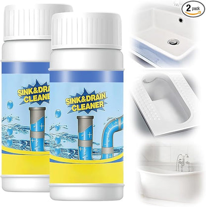 Sink & Drain Cleaner Powder, Quick Foaming Powder for Bathroom & Kitchen Dredging (2 pcs)
