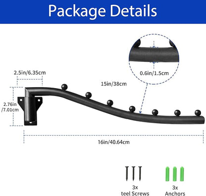1pc Swing Clothes Hanger Rack, Wall Mounted Heavy Duty Folding Drying Rack, Space Saving Organizer for Bathroom, Bedroom, Laundry Room, Metal with Matte Black Finish