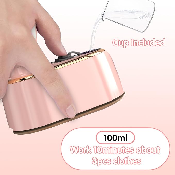 Travel Steamer Iron for Clothes Mini - Portable Ironing Machine Travel Small Size Portable Steamer Travel College Dorm Home Essentials (Coralpink)