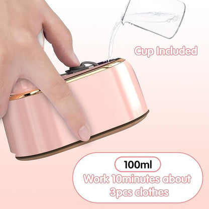 Travel Steamer Iron for Clothes Mini - Portable Ironing Machine Travel Small Size Portable Steamer Travel College Dorm Home Essentials (Coralpink)
