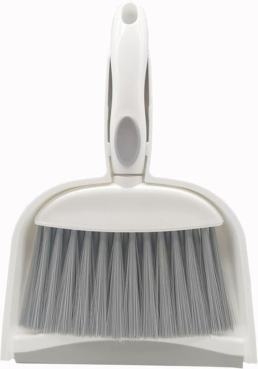 Mini Broom and Dustpan Set-Mini Whisk Set for Desk, Housekeeping, Office, Kitchen, Pet Nest, etc.,Daily Cleaning Necessity Plastic Mini Dustpan Set (Gray)