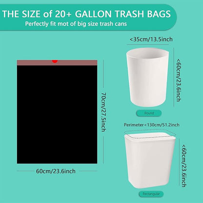 Tear-Free Trash Bags 13 Gallon,Black Drawstring Kitchen Garbage Bags,13+ Gallon Tall Kitchen Trash Bag Unscented,Large Bathroom Garbage Bag (100)