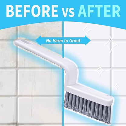 Grout Brush Cleaning,Hard Bristle Grout Cleaner for Tile Floors,Bathroom Cleaning Brushes for Scrub Shower Tile Grout, Black, 4 Pieces