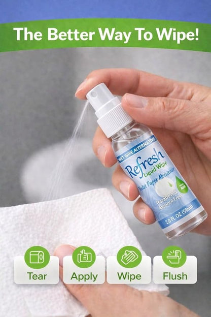 Refresh Liquid Wipe Free: Toilet Paper Spray (Sensitive Skin Spray, 2 Fl Oz (3 Pack))