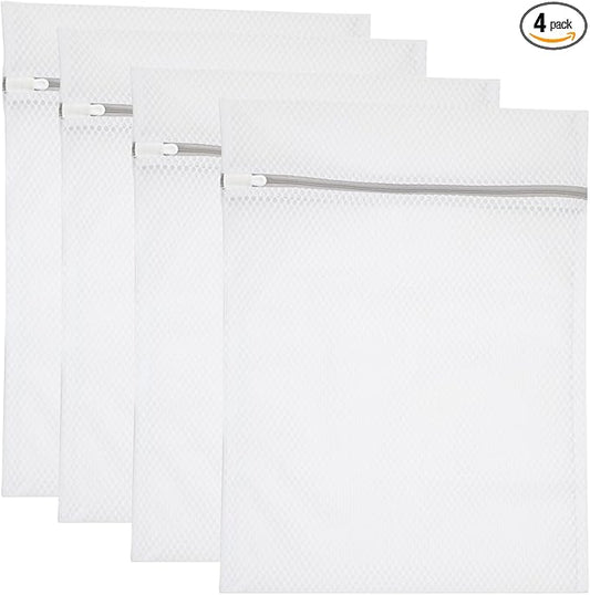 Set of 4 Mesh Laundry Bags, 12 x 16 Inches lingerie bags for washing delicates (4)