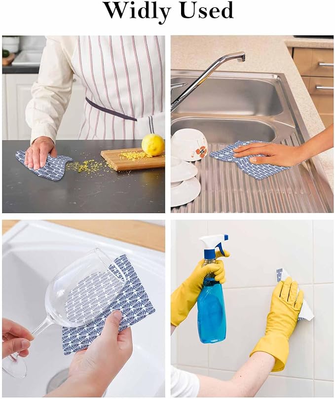 6 Pack Abstract Gradient Kitchen Dish Cloths, Leaves Texture Dishcloths for Kitchen, Reusable Paper Towels, Super Absorbent Quick Drying Washcloths Cleaning Wipes, 6x5 inch