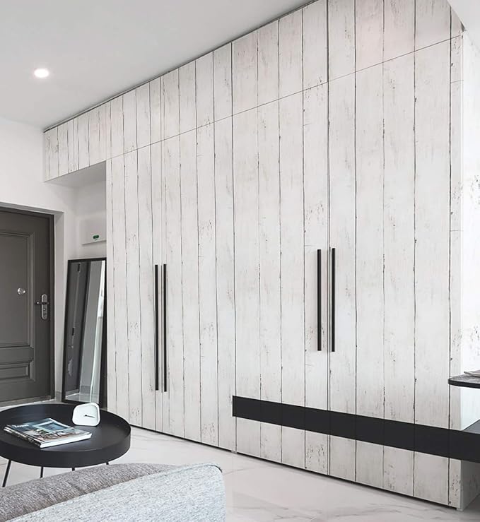 CiCiwind 393"X17.7"Wood Peel and Stick Wallpaper White Wood Wallpaper Self Adhesive Removable Wallpaper Vintage Wood Plank Contact Paper for Bathroom Decor Walls Covering Wardrobe Large Size Vinyl